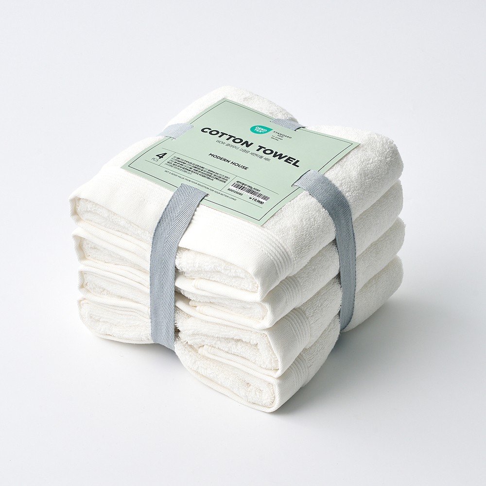 [모던하우스 LF광양점]  WOW 클라우디 고중량 세면타월 4P 190g_IVORY_BG0125085 이미지 2
